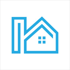 Building Home Blue Line Logo