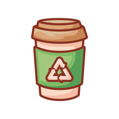 ecological bottle of beverage isolated icon