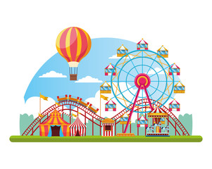 Circus fair festival scenery cartoon