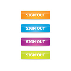 Colorful Set of Sign Out Buttons