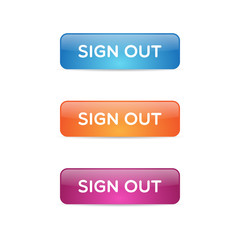 Modern Glossy Sign Out Buttons