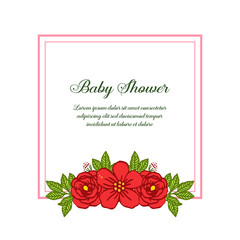 Vector illustration various art of rose wreath frame for shape of card baby shower