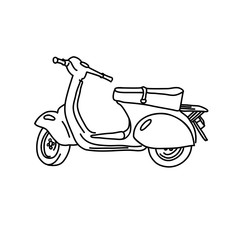 Scooter sketch. Bike print. Vector simple illustration.