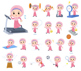 Arab Hijab girl_exercise