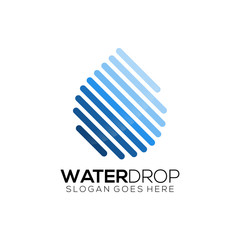 Water Drop Line Logo Design