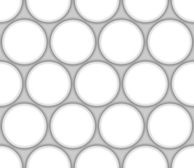 Volume realistic texture, gray 3d Circle shape geometric pattern, design vector seamless Abstract
