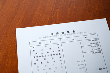 決算報告書　決算書　貸借対照表　損益計算書