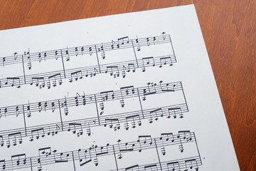 Obraz premium 写真素材：クラシックギター 楽譜 スコア パブリックドメイン 古典 西洋