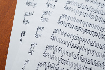 Obraz premium 写真素材：クラシックギター 楽譜 スコア パブリックドメイン 古典 西洋