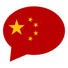 Flag of China in a bubble chat - Vector