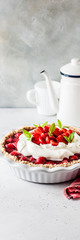 Strawberry Jelly Pie with Whipped Cream