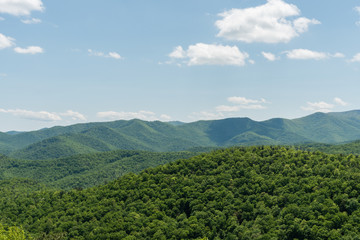 Fototapeta na wymiar Beautiful Blue Ridge Parkway vista in springtime, North Carolina