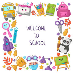 Obraz premium Back to School Kawaii