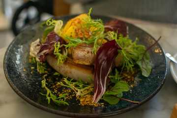 Pork Belly cooked with salad