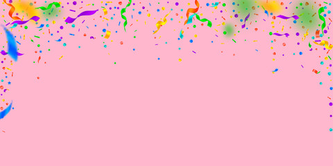 Streamers and confetti. Festive tinsel and foil ri