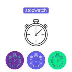 Classic stopwatch outline icons set.