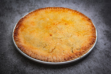 Homemade rustic apple pie.
