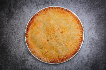 Homemade rustic apple pie.