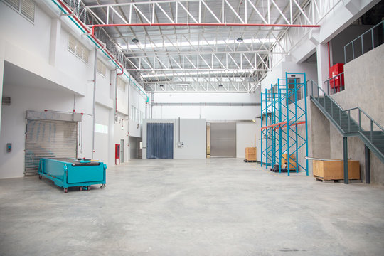 Empty Warehouse Interior In Logistic Industry