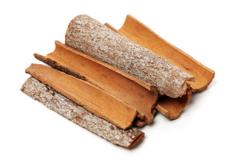 Cinnamon on a white background