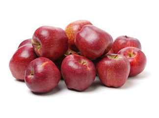 Red apples isolated on white background