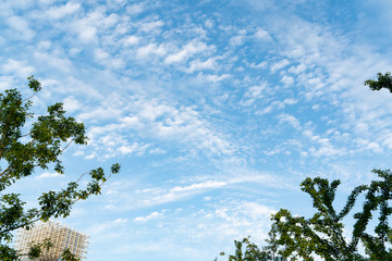 white soft cloud texture on blue sky backdrop