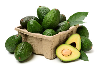 Avocado on a white background