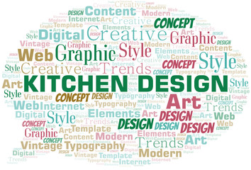 Kitchen Design word cloud. Wordcloud made with text only.
