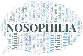 Nosophilia word cloud. Type of Philia.