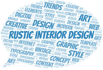 Rustic Interior Design word cloud. Wordcloud made with text only.