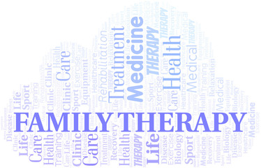 Family Therapy word cloud. Wordcloud made with text only.
