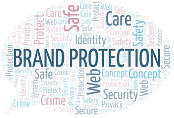 Brand Protection word cloud. Wordcloud made with text only.