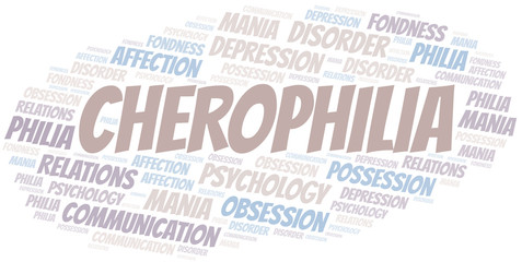 Cherophilia word cloud. Type of Philia.
