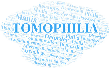 Tomophilia word cloud. Type of Philia.