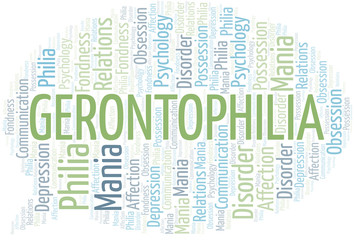 Gerontophilia word cloud. Type of Philia.