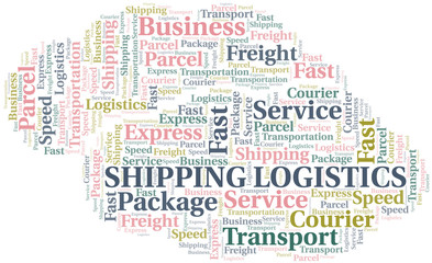 Obraz premium Shipping Logistics word cloud. Wordcloud made with text only.