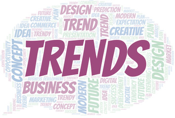 Trends word cloud. Wordcloud made with text only.