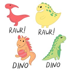 Funny cartoon dino collection