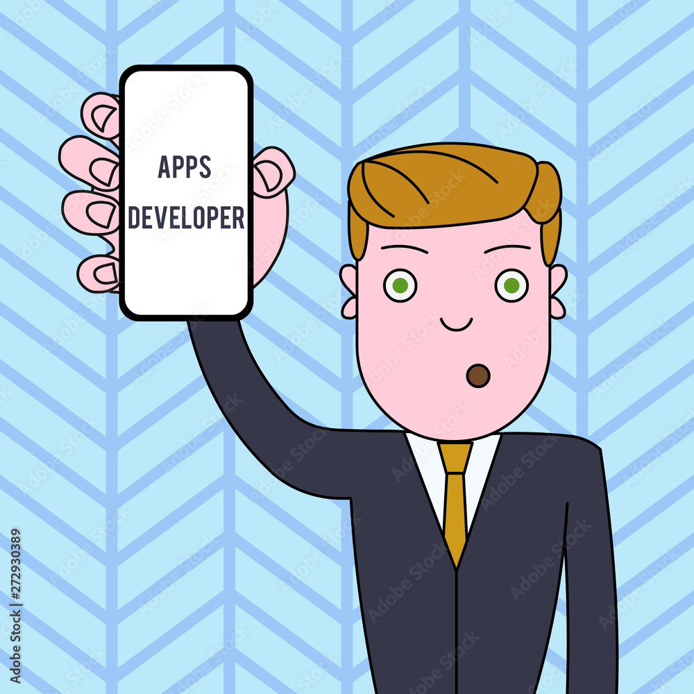 Poster conceptual hand writing showing apps developer. business photo text graphic artist software programm