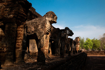 Ancient ruins of Ancient City In Sukhothai Over 700 years old