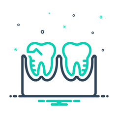 mix icon for molar silhouette 