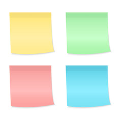 Paper notes. Colored stickers. Notes for the message.