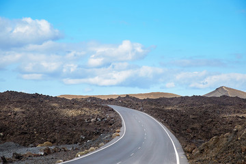 Road in Lanzarote Island, Canaries