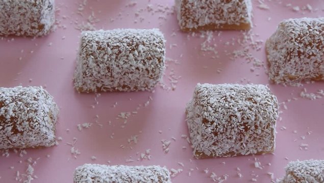 Oriental sugar delight. Still life food photography. Lokum - traditional gelatin turkish delight