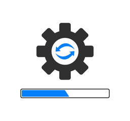 Update application progress icon. Software icon. Upgrade.