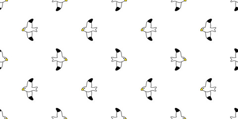 bird seamless pattern vector seagull scarf isolated cartoon repeat background tile wallpaper illustration design