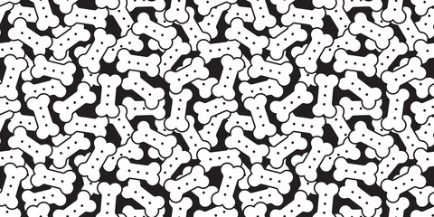 Dog bone seamless pattern vector french bulldog pet food cracker halloween cartoon scarf isolated repeat wallpaper tile background illustration doodle design black