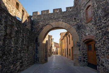 The medieval village of Hostalric in Girona