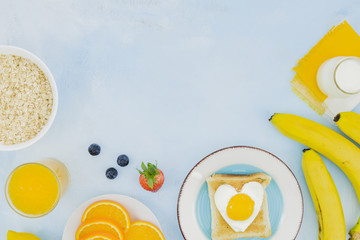Healthy breakfast with fruits
