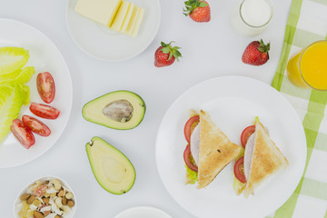 Healthy breakfast with fruits